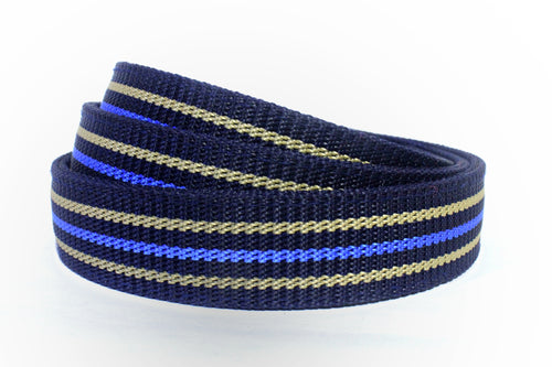 NavyBlueKhakiAndRoyalBlueCanvasStrap