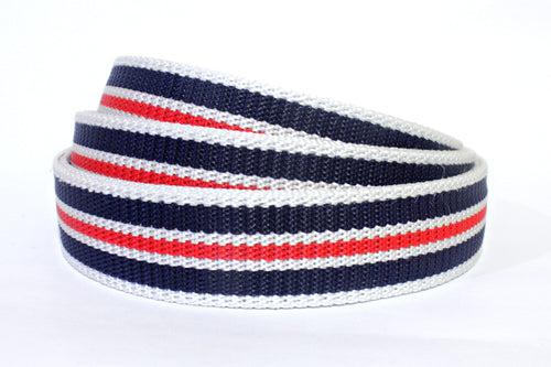 WhiteNavyBlueAndRedCanvasStrap