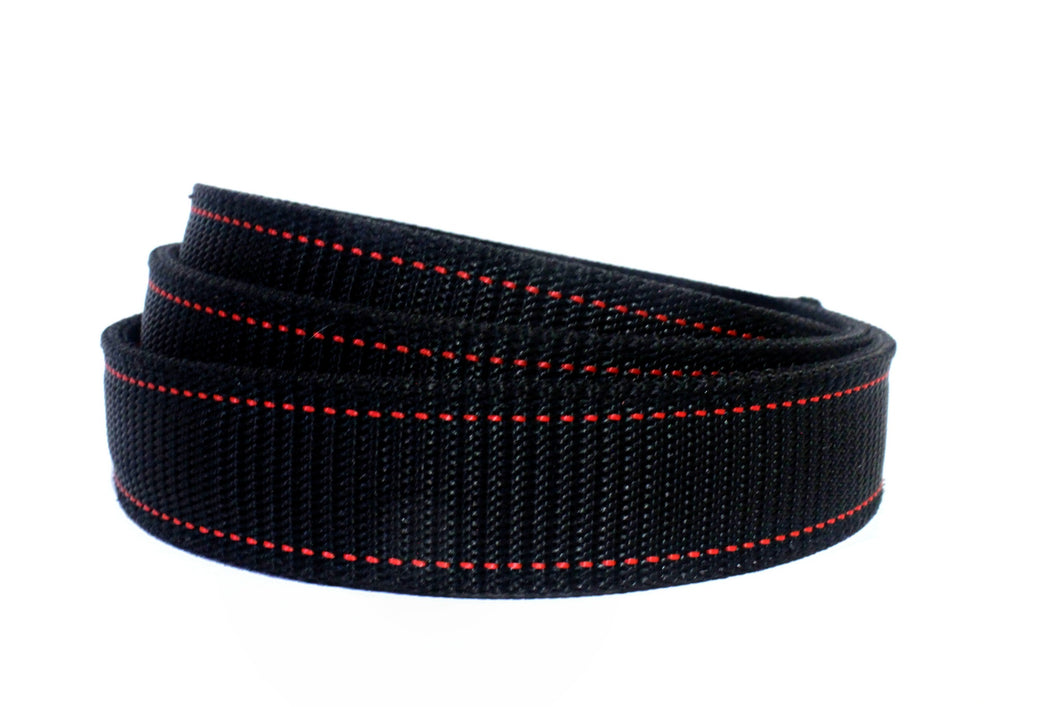 BlackWithRedStichingCanvasStrap