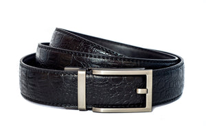 BlackSnakeSkinLeatherStrap-Powder Finish Buckle