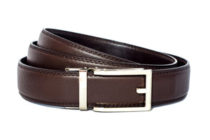 Brown Leather Strap-Shiny Finish Buckle