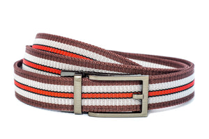 BrownWhiteRedStripedCanvasStrap-GunMetalFinish